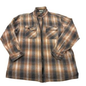 Appalachian Trail Vintage Flannel Shirt Jacket Plaid Full Zip Heavyweight XL